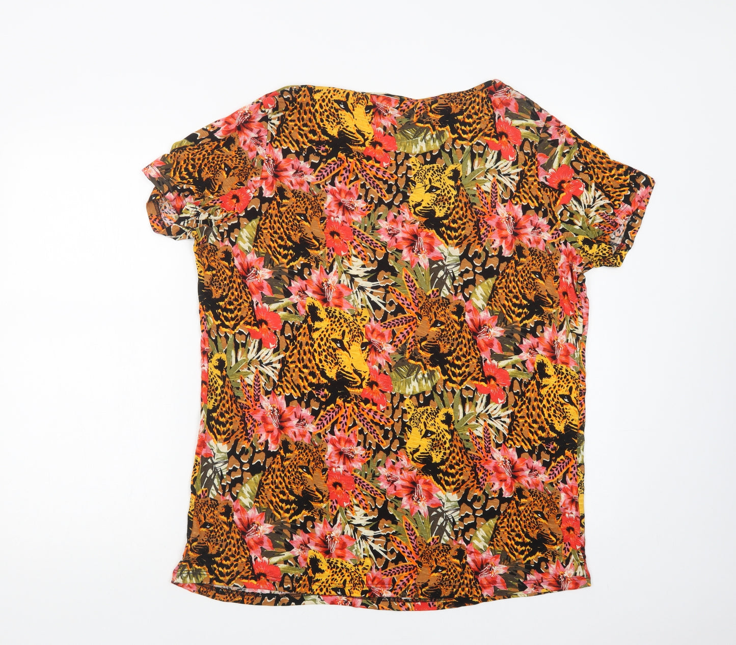 George Womens Multicoloured Floral Viscose Basic Blouse Size 16 Scoop Neck - Wild Cat Print