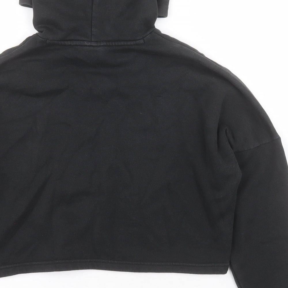 PUMA Girls Black  Cotton Pullover Hoodie Size 11-12 Years  Pullover - Cropped