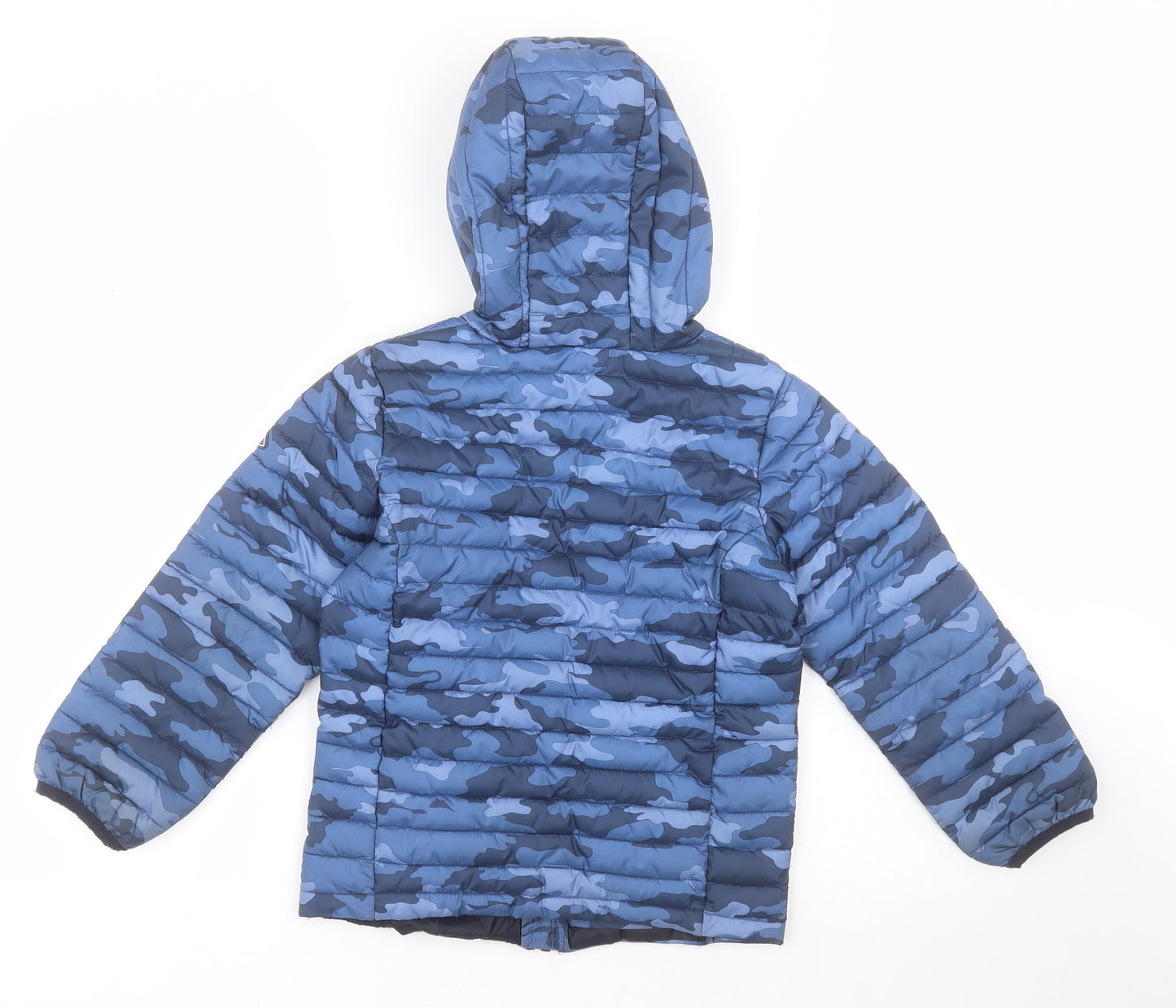 Joules Boys Blue Camouflage  Quilted Coat Size 6 Years  Zip