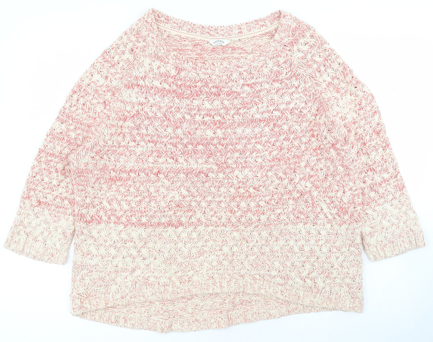 Fat Face Womens Red Round Neck  Cotton Pullover Jumper Size M