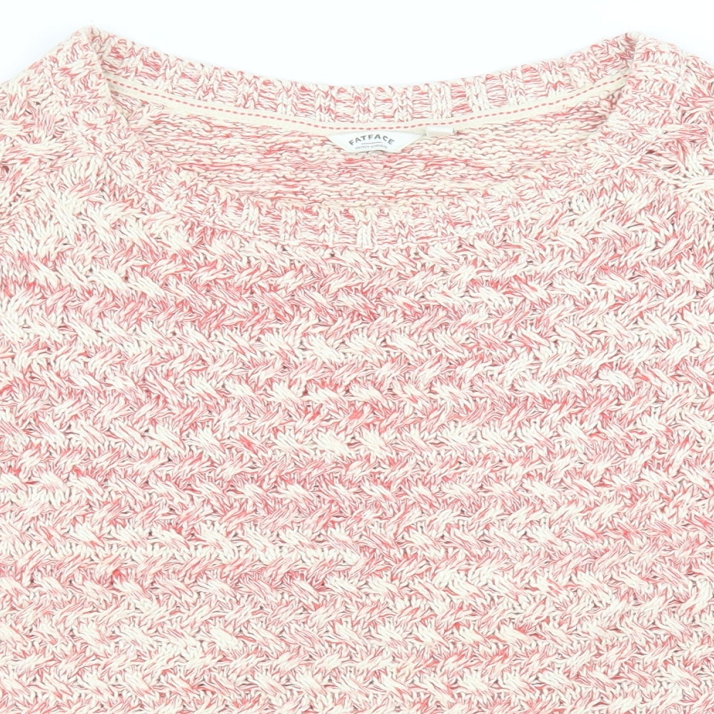 Fat Face Womens Red Round Neck  Cotton Pullover Jumper Size M