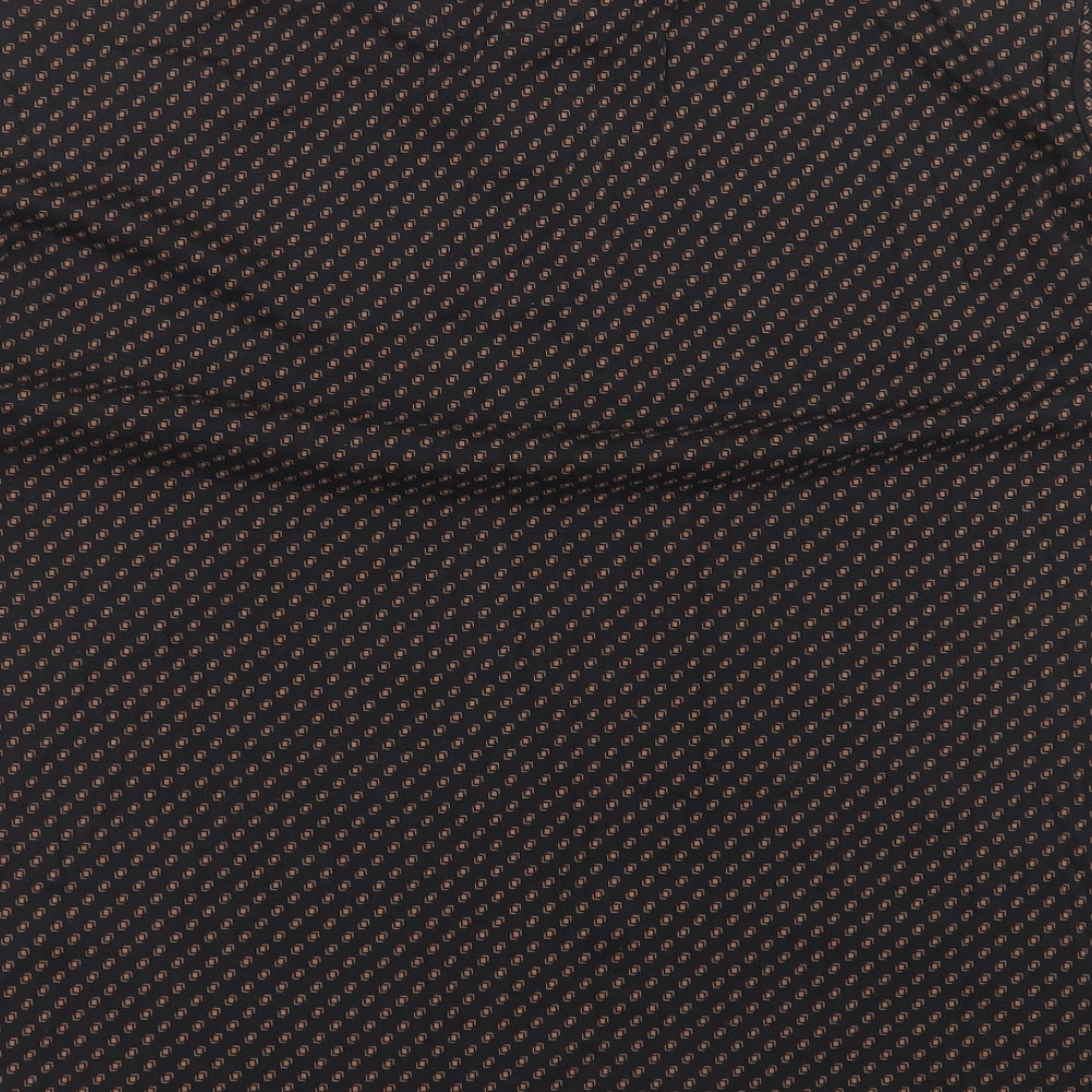 NEXT Mens Black Geometric 100% Cotton  Polo Size 2XL Collared Button