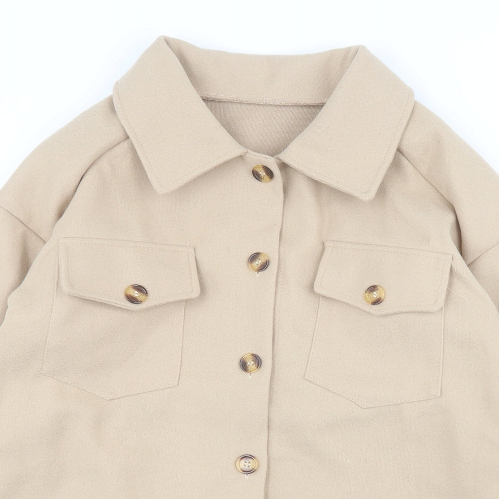 SheIn Womens Beige   Jacket  Size L  Button