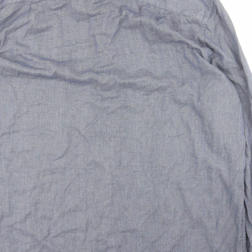 NEXT Mens Blue  Cotton  Button-Up Size 18 Collared Button