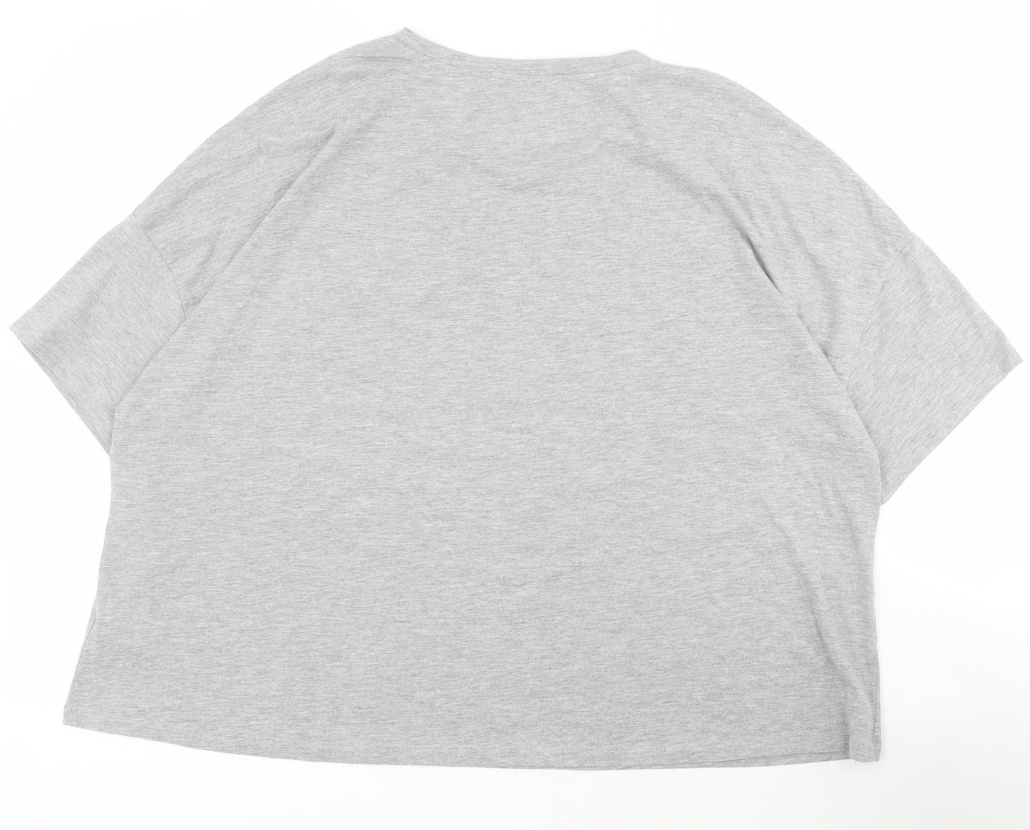 Marks and Spencer Womens Grey  Polyester Basic T-Shirt Size 22 Round Neck - Puerto Rico