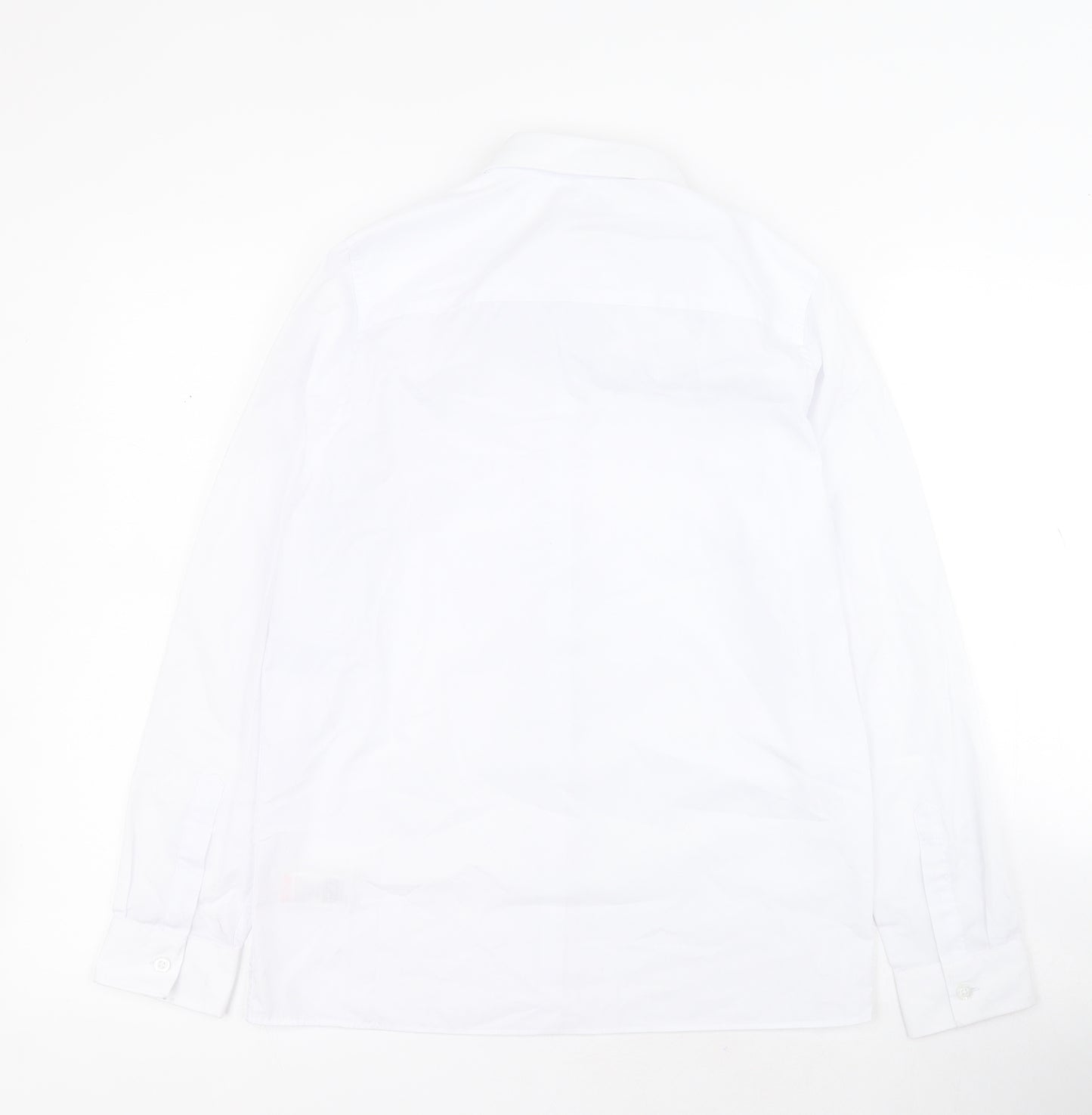 Marks and Spencer Boys White  Polyester Basic Button-Up Size 13-14 Years Collared Button - School