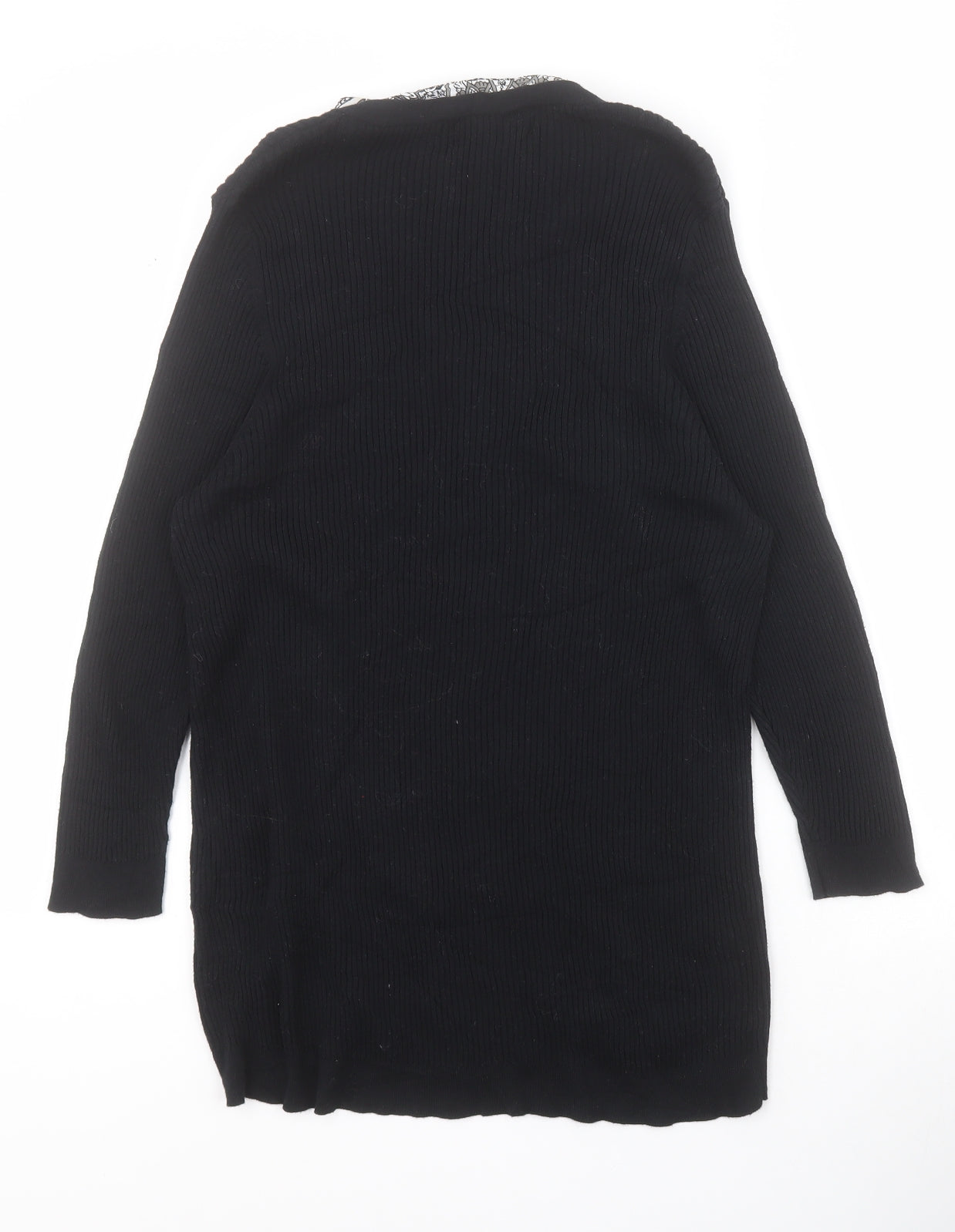 NEXT Womens Black Paisley Cotton Basic Blouse Size 18 V-Neck