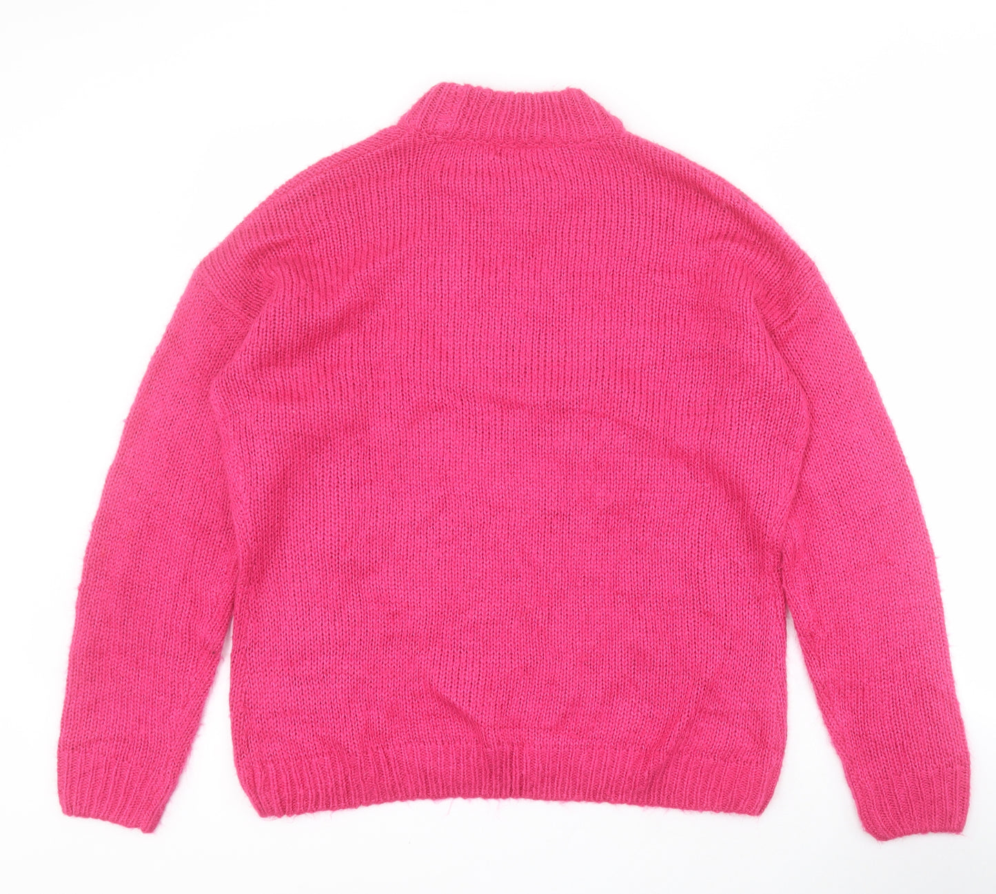Studio Womens Pink High Neck  Acrylic Pullover Jumper Size 16   - Christmas