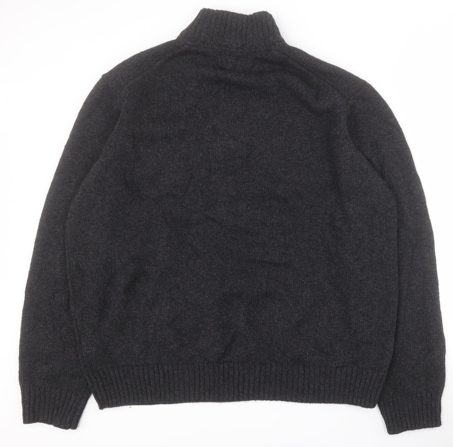 Blue Harbour Mens Grey High Neck Striped Wool Pullover Jumper Size 3XL