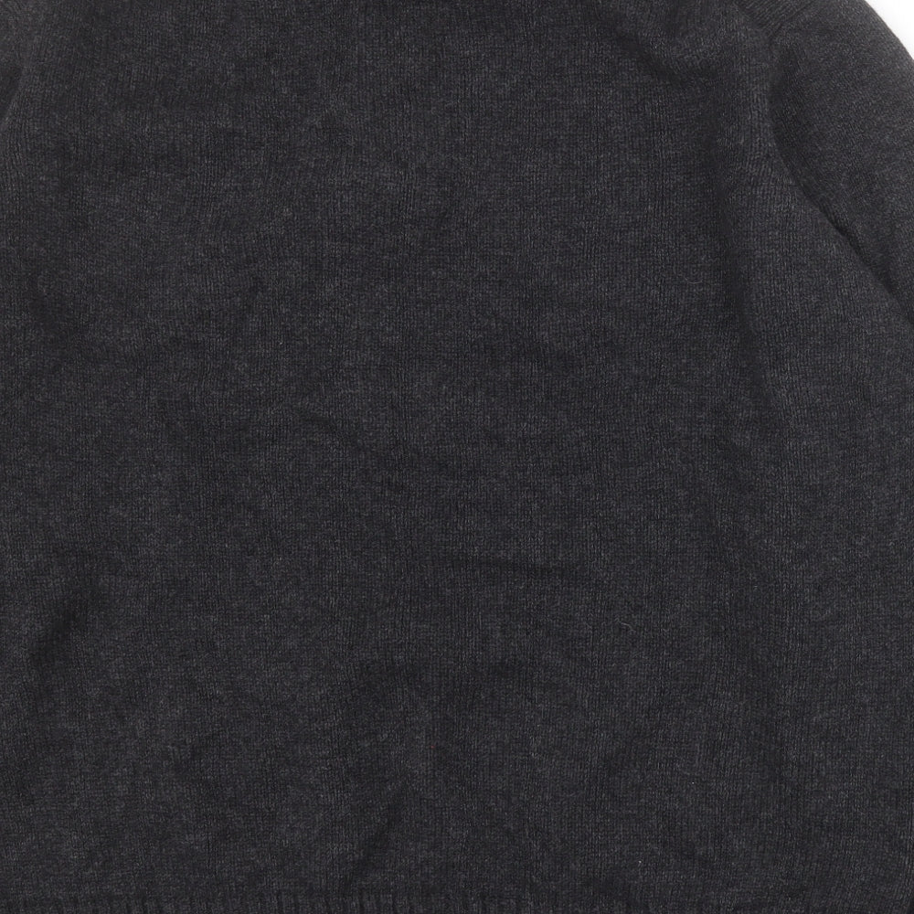 Blue Harbour Mens Grey High Neck Striped Wool Pullover Jumper Size 3XL