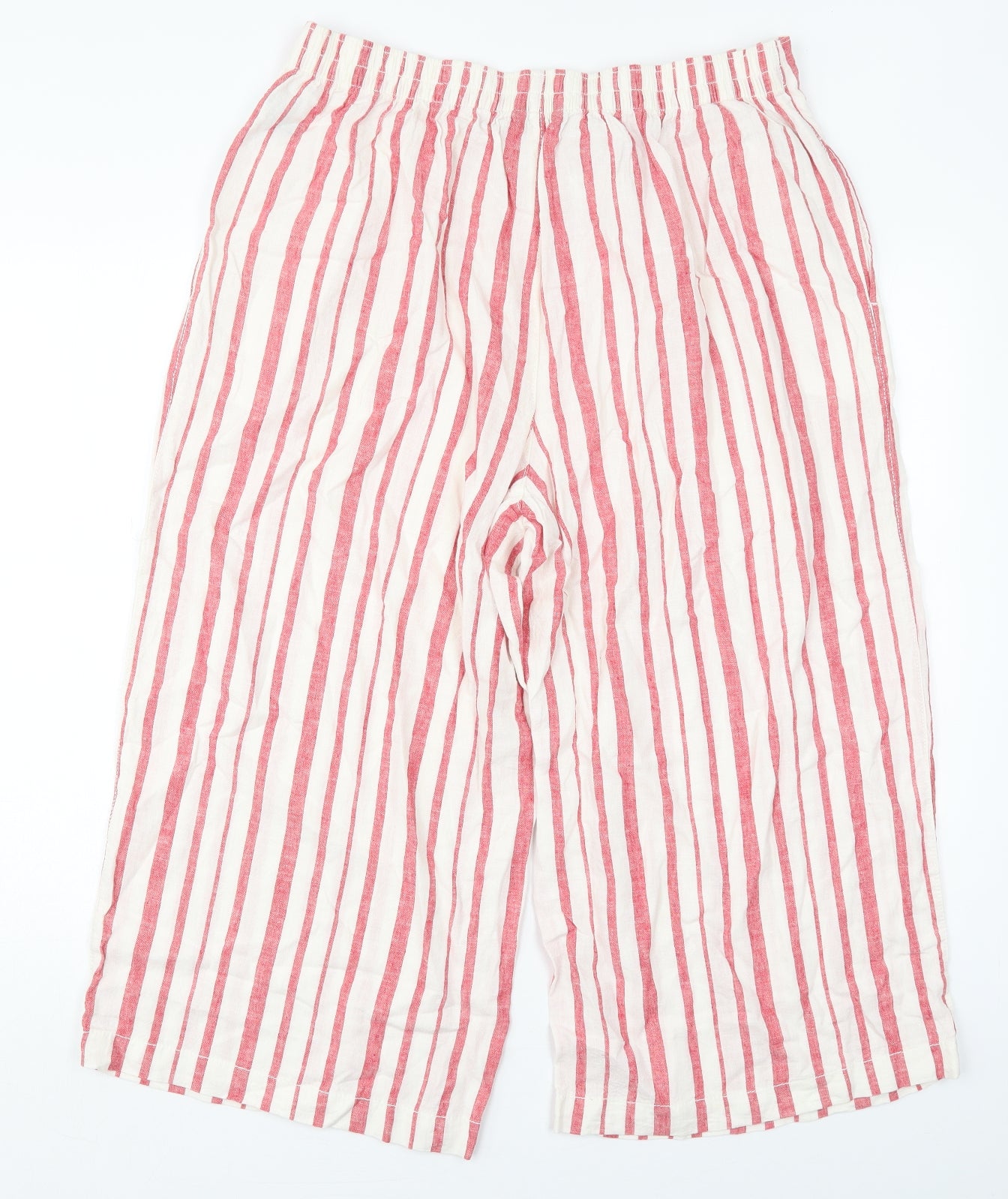 George Womens Red Striped Linen Trousers  Size 16 L21 in Regular