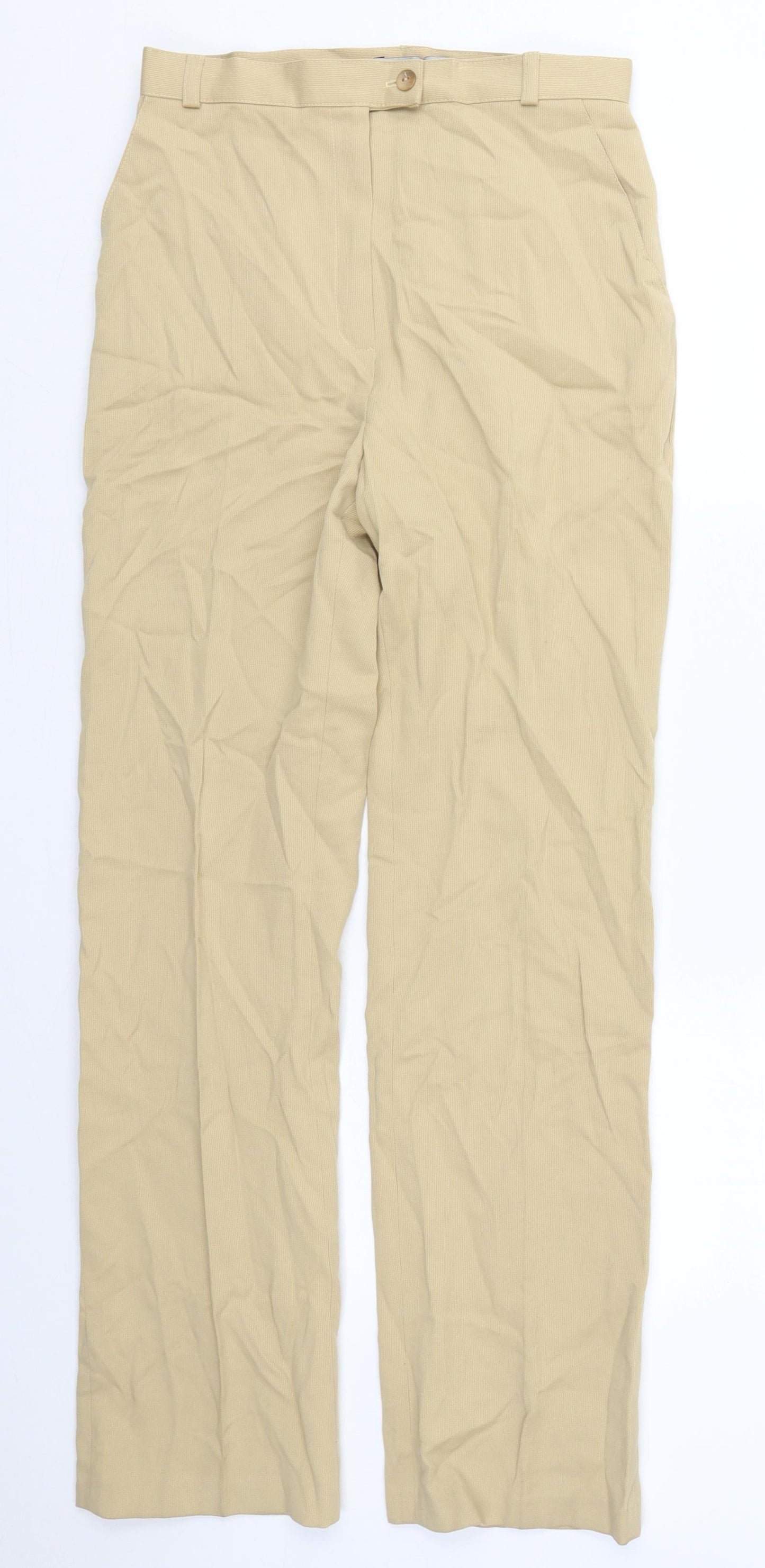 MONO Womens Beige  Polyester Trousers  Size 12 L30 in Regular Button