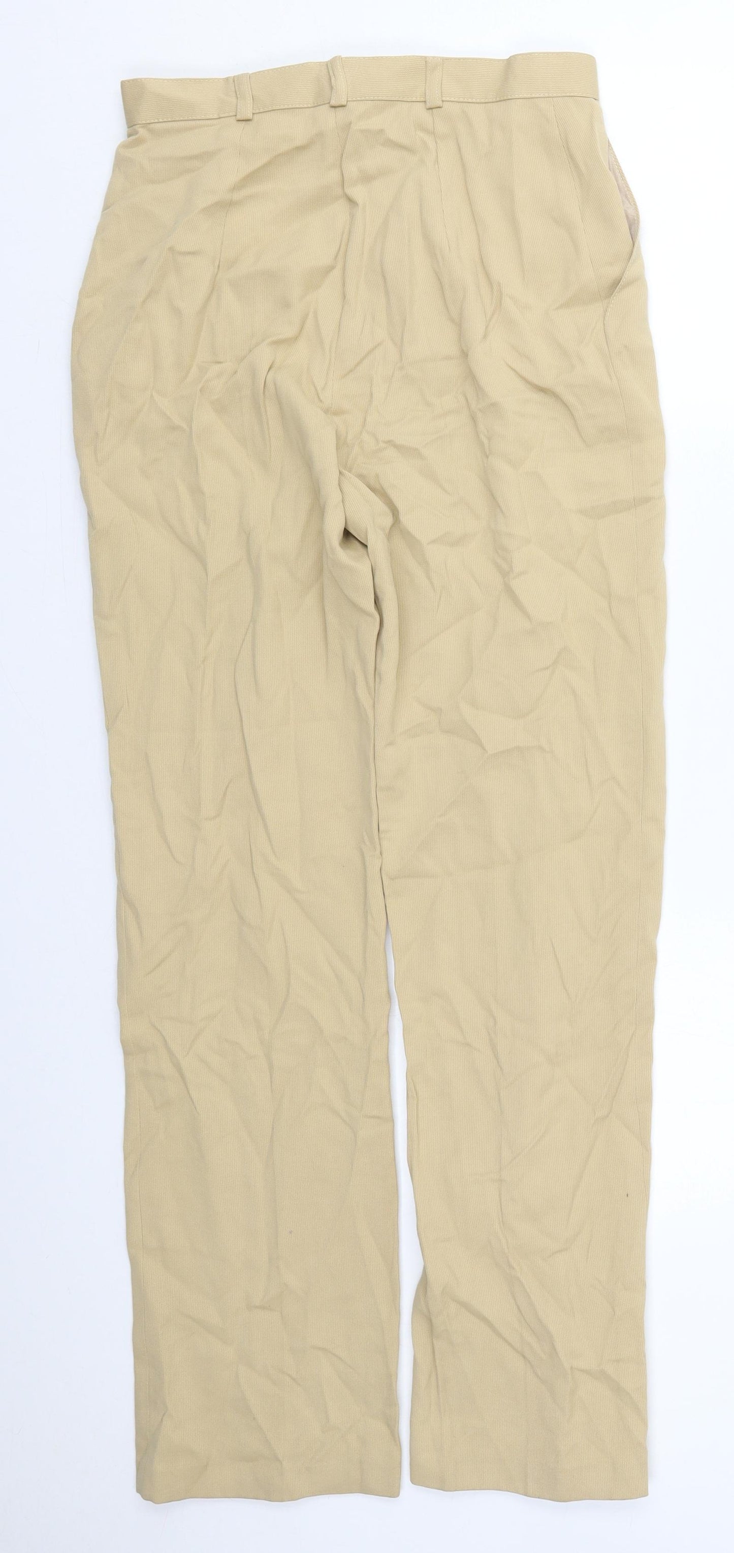 MONO Womens Beige  Polyester Trousers  Size 12 L30 in Regular Button