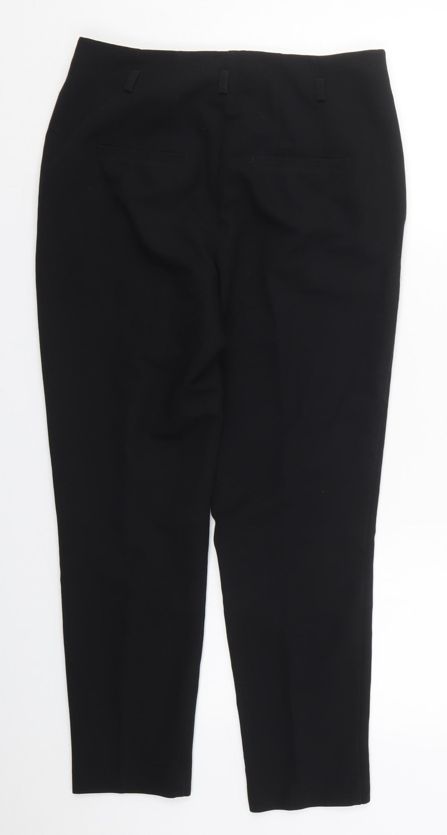 NEXT Womens Black  Polyester Trousers  Size 8 L25 in Regular Hook & Eye