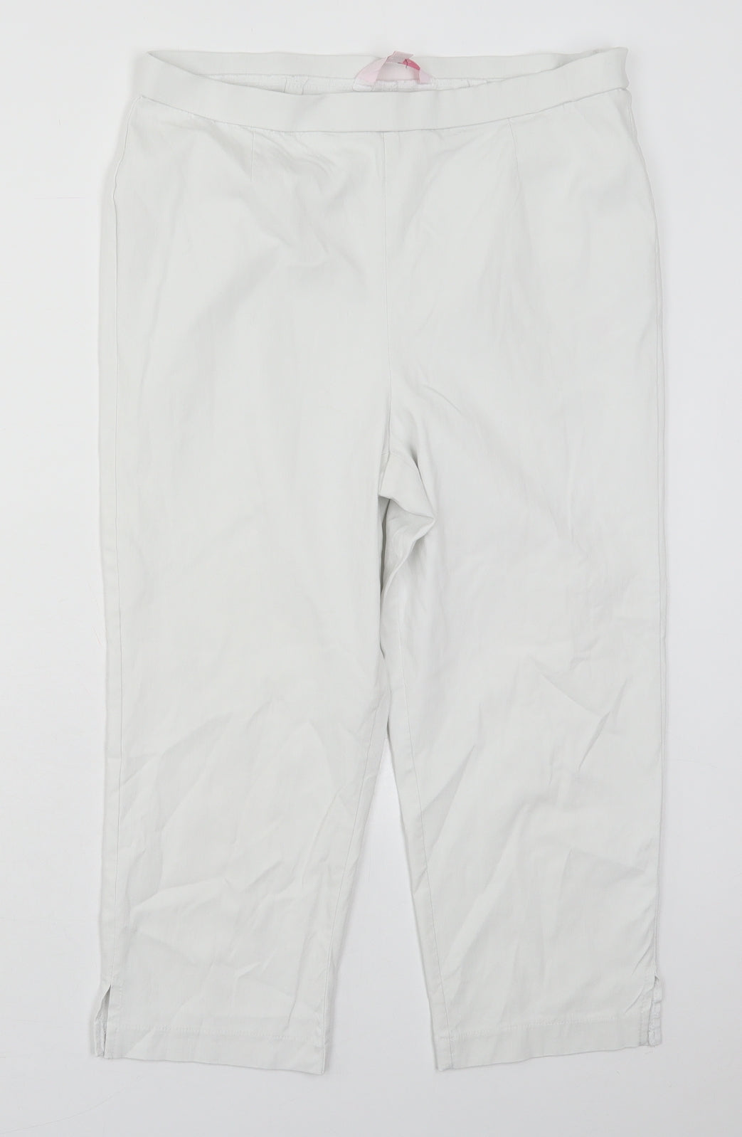 Julipa Womens White  Viscose Cropped Leggings Size 16