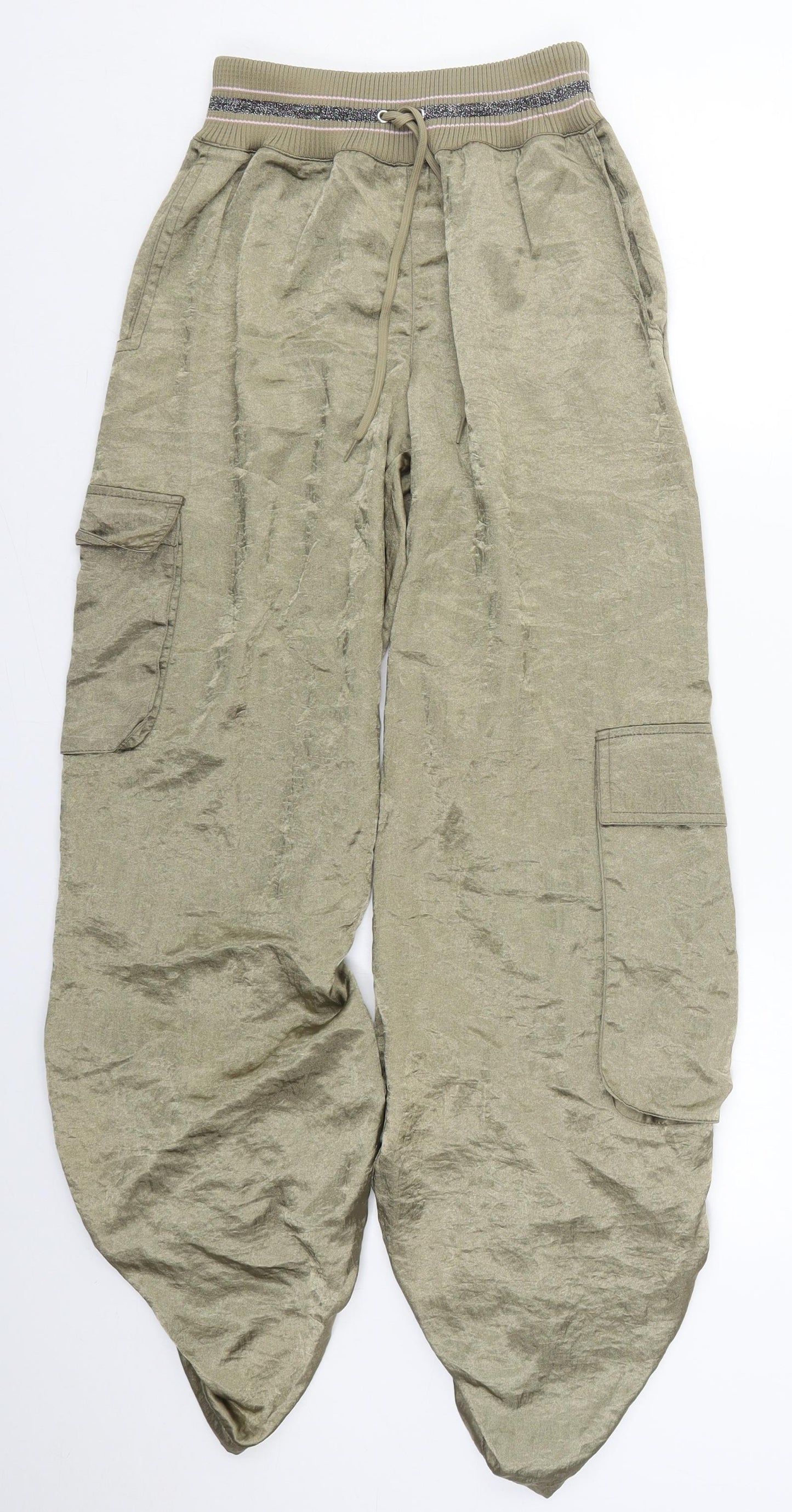 Jeffrey Rogers Womens Gold  Polyester Trousers  Size 10 L27 in Regular Drawstring