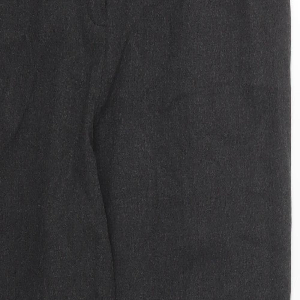 Marks and Spencer Womens Grey  Polyester Trousers  Size 14 L28 in Regular Button