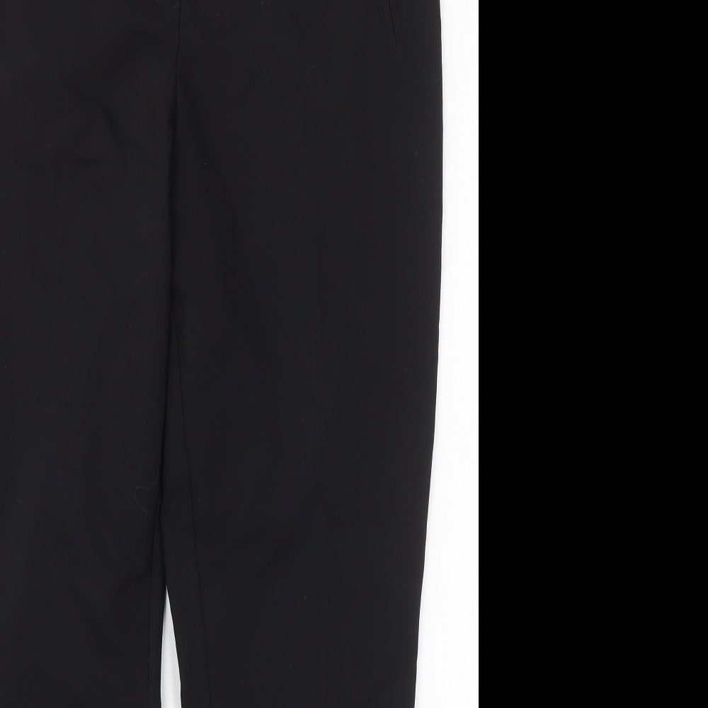 Papaya Womens Black  Cotton Trousers  Size 12 L25.5 in Regular Hook & Eye