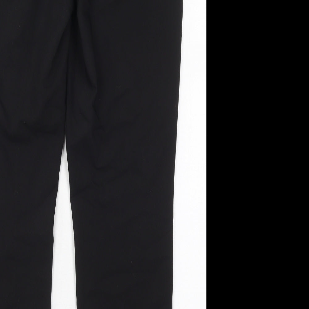 Papaya Womens Black  Cotton Trousers  Size 12 L25.5 in Regular Hook & Eye
