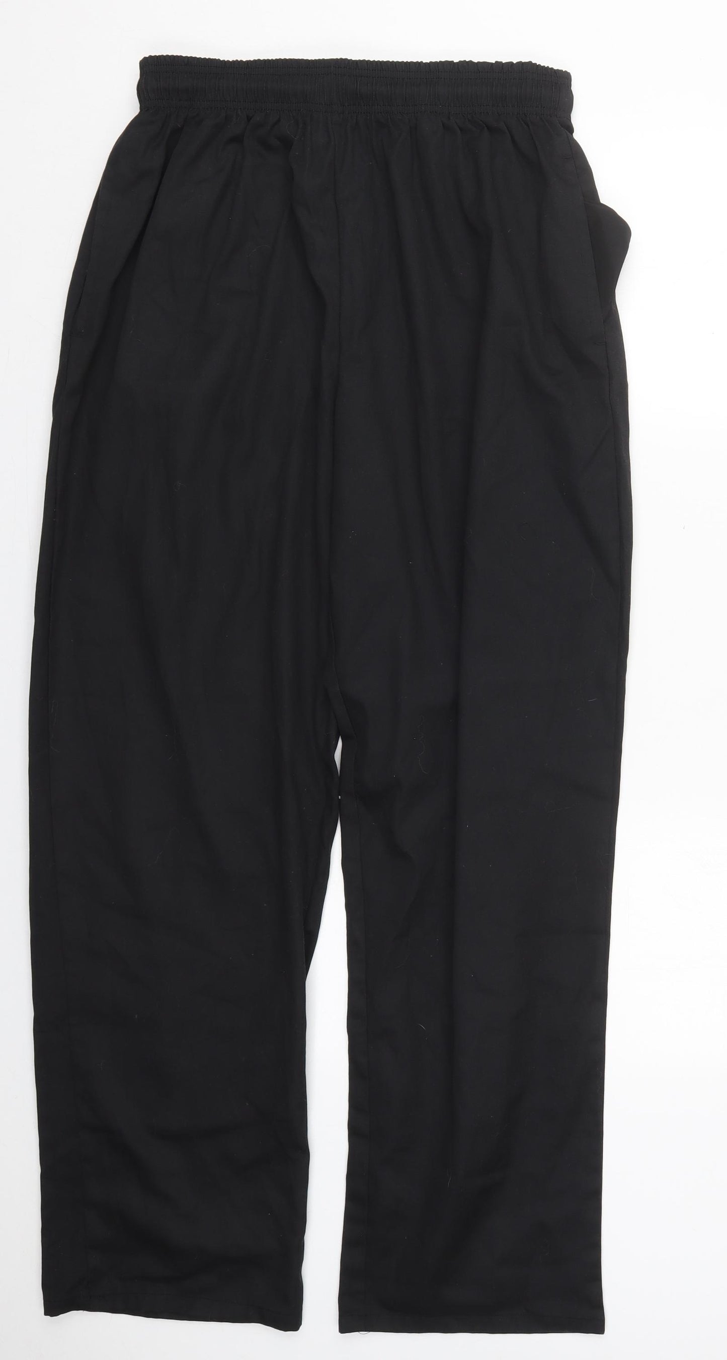 Whites Chefs Clothing Mens Black  Polyester Trousers  Size L L31 in Regular Drawstring