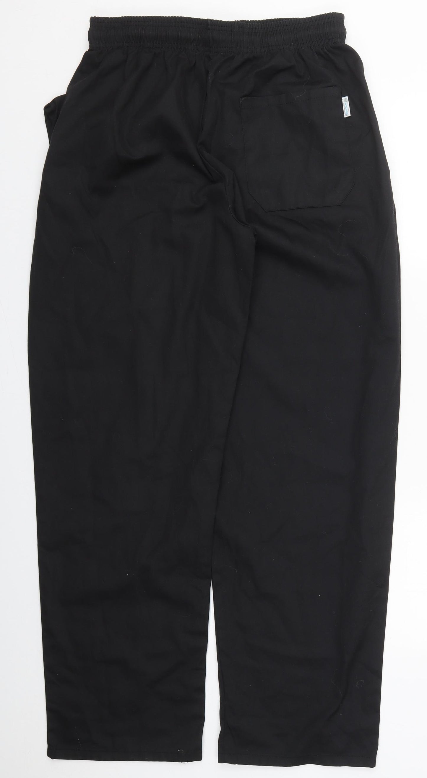 Whites Chefs Clothing Mens Black  Polyester Trousers  Size L L31 in Regular Drawstring