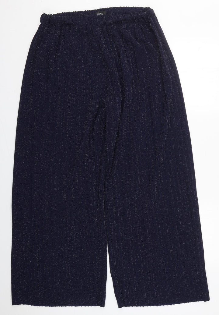 Glass Womens Blue Polyester Trousers Size 2XL L30 in Regular