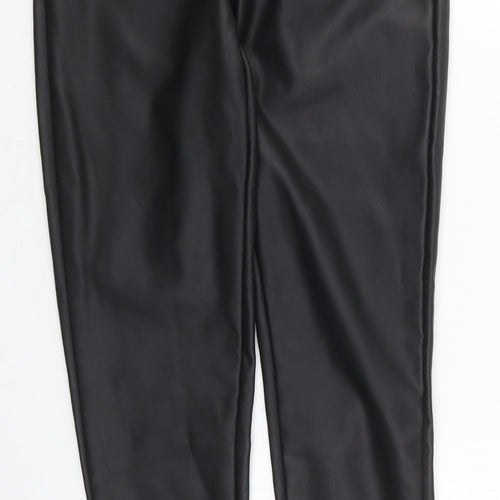 Denim Co Womens Black  Polyurethane Trousers  Size 6 L29 in Regular Button