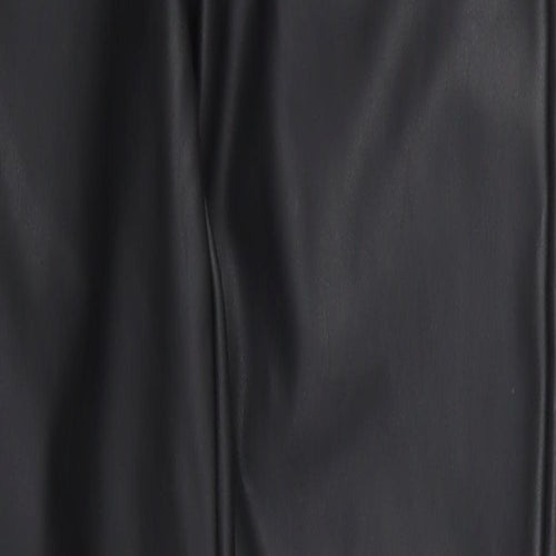 Denim Co Womens Black  Polyurethane Trousers  Size 6 L29 in Regular Button