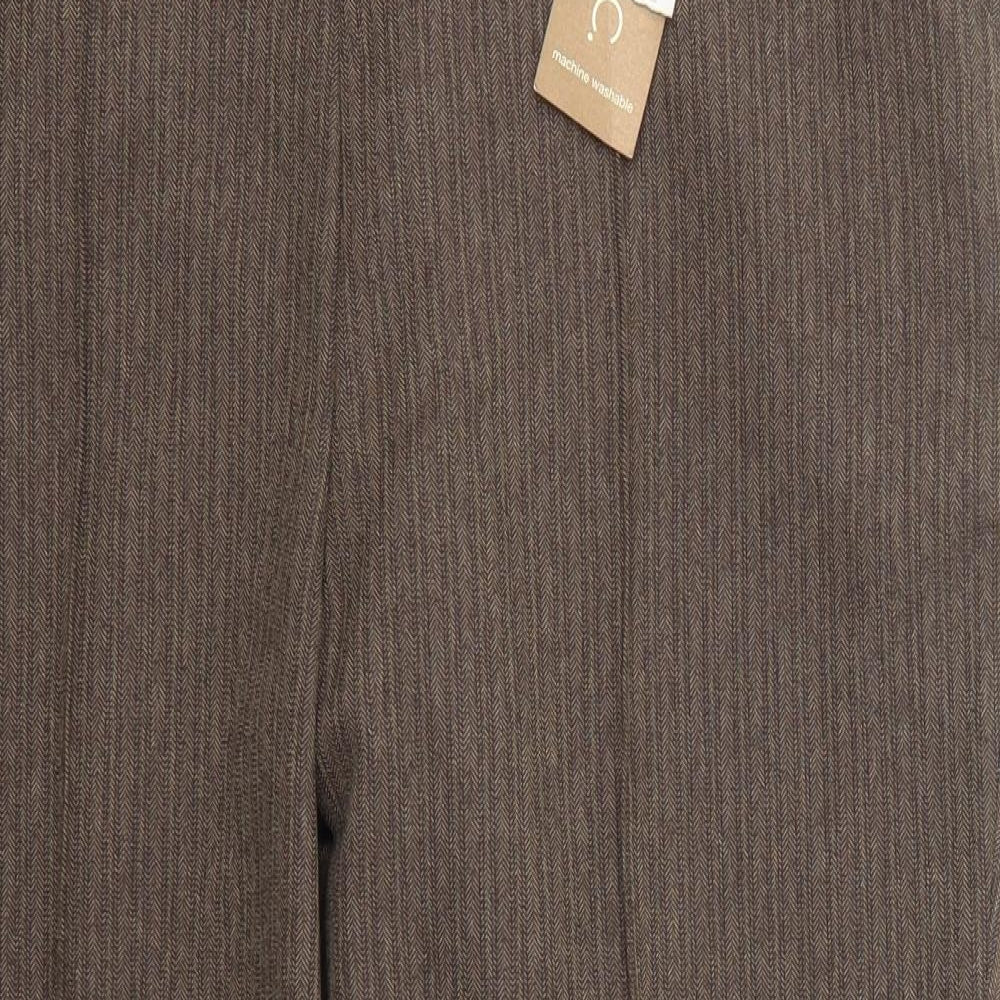 Marks and Spencer Womens Brown  Polyester Trousers  Size 18 L27 in Regular