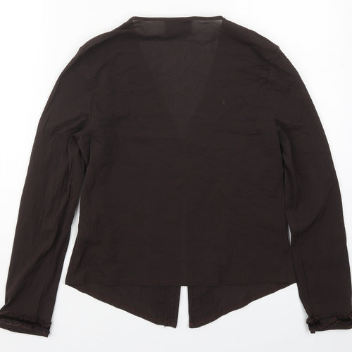 Principles Womens Brown  Nylon Basic Button-Up Size 12 V-Neck
