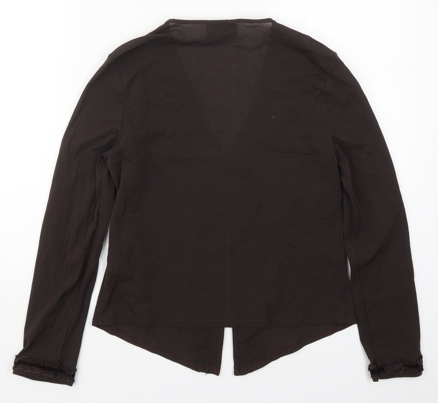 Principles Womens Brown  Nylon Basic Button-Up Size 12 V-Neck