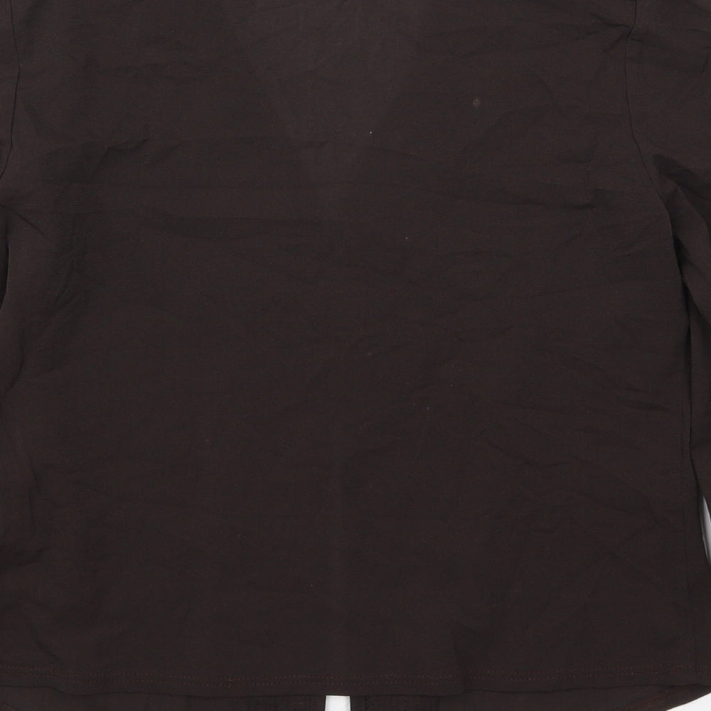 Principles Womens Brown  Nylon Basic Button-Up Size 12 V-Neck