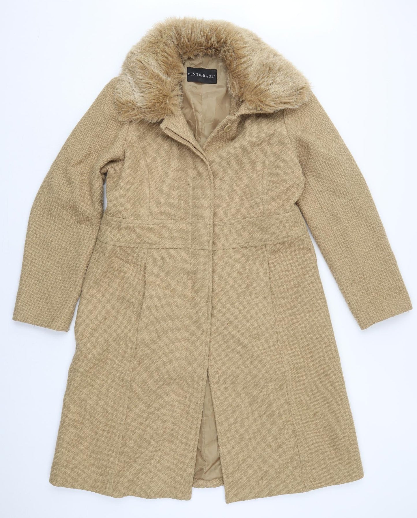 Centigrade Womens Beige   Overcoat Coat Size M  Button