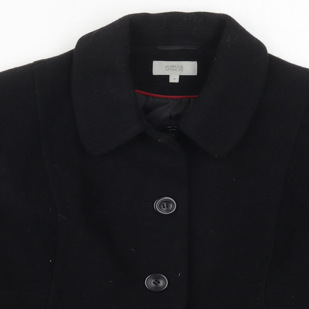 Marks and Spencer Womens Black   Pea Coat Coat Size 18  Button