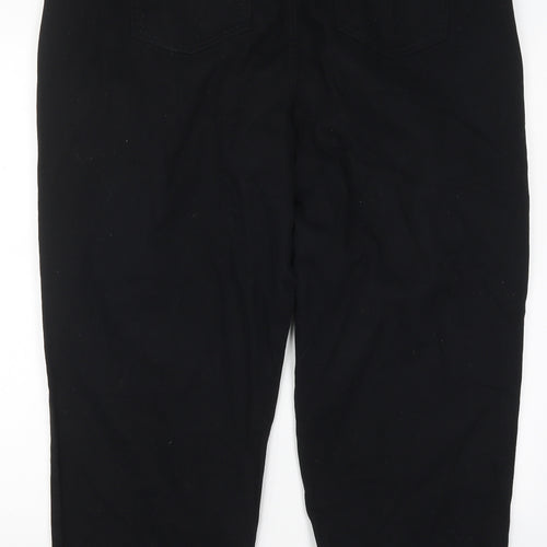 M&Co Womens Black  Cotton Trousers  Size 18 L27 in Regular Button