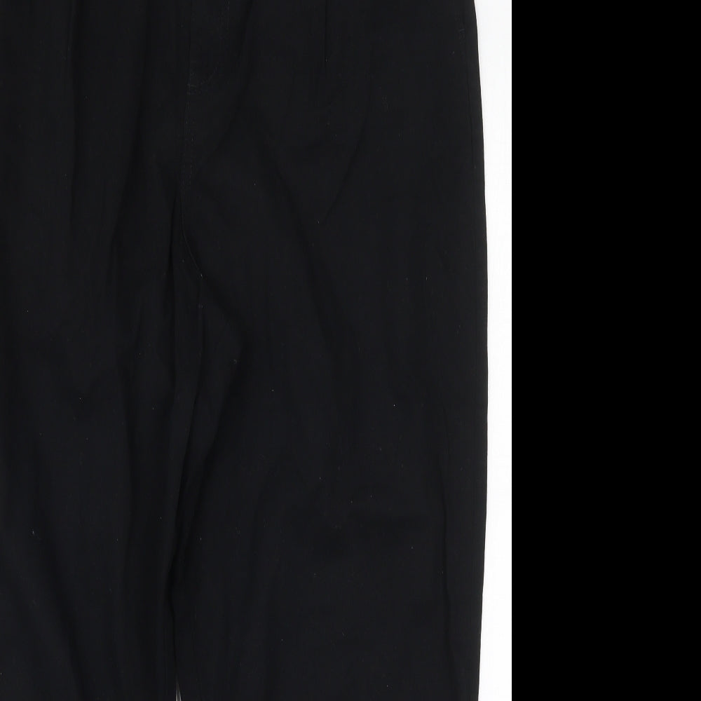 M&Co Womens Black  Cotton Trousers  Size 18 L27 in Regular Button