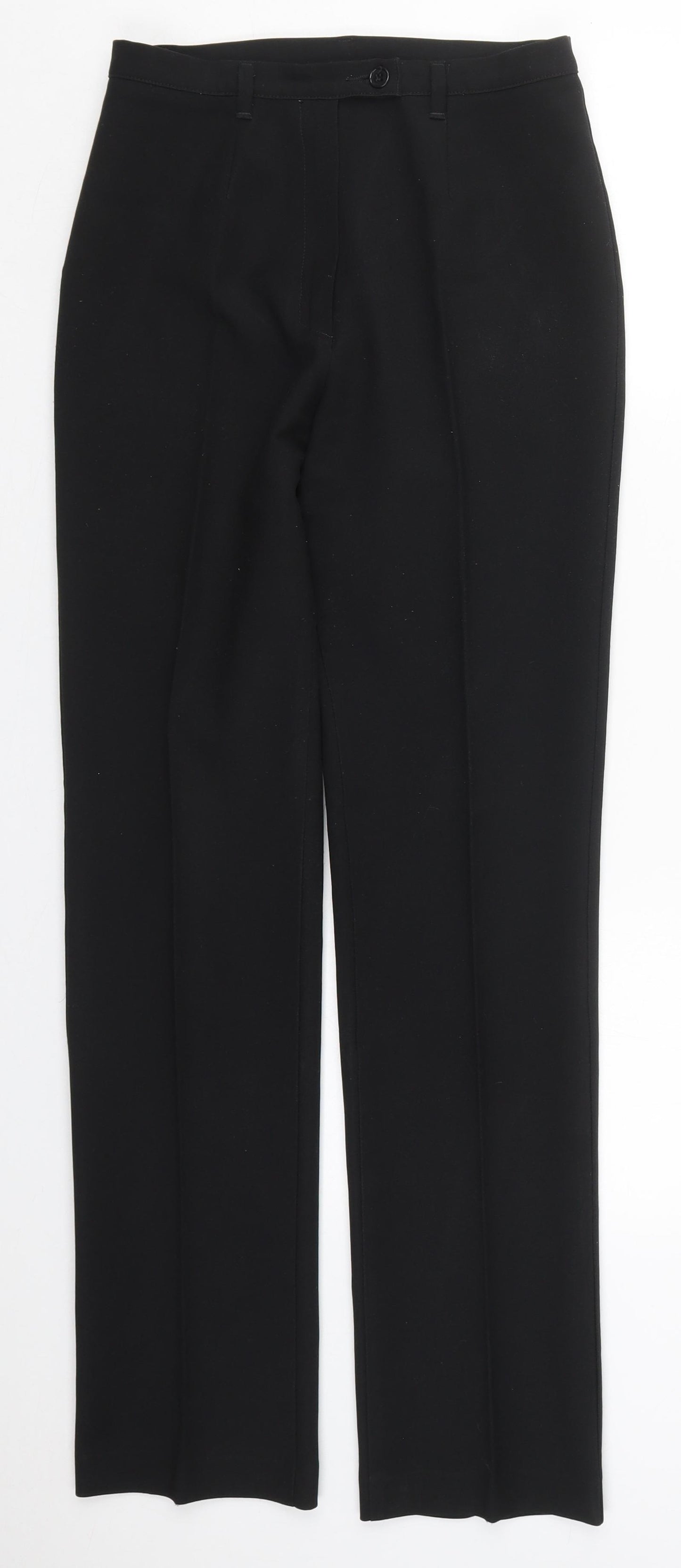 Preworn Womens Black  Polyester Trousers  Size 26 in L29 in Regular Button