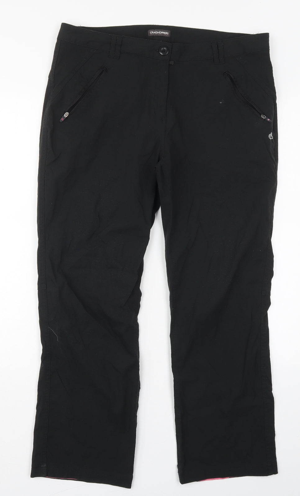 Craghoppers Womens Black  Nylon Cargo Trousers Size 16 L27 in Regular Button