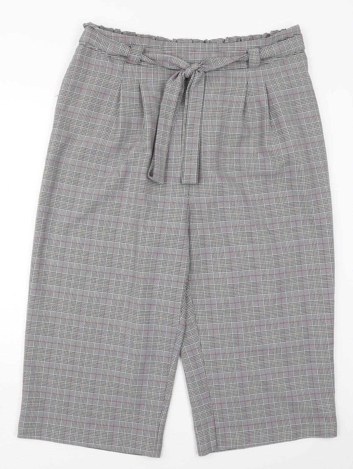 George Womens Grey Check Polyester Trousers  Size 20 L21 in Regular