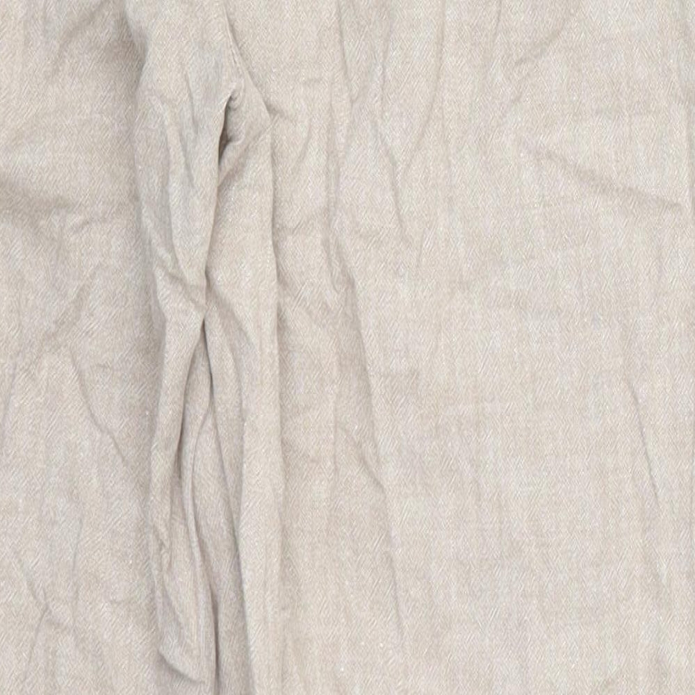 George Womens Beige  Linen Trousers  Size 8 L26 in Regular Drawstring