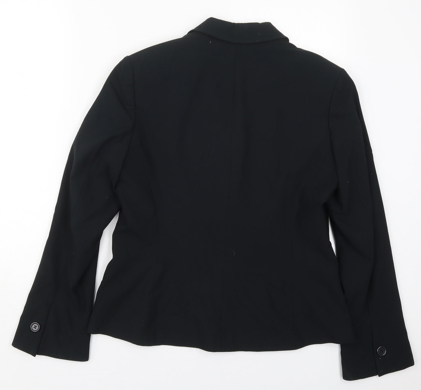 Marks and Spencer Womens Black Striped Polyester Jacket Suit Jacket Size 14