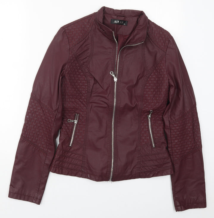 Ailan Womens Purple Jacket Size L Zip