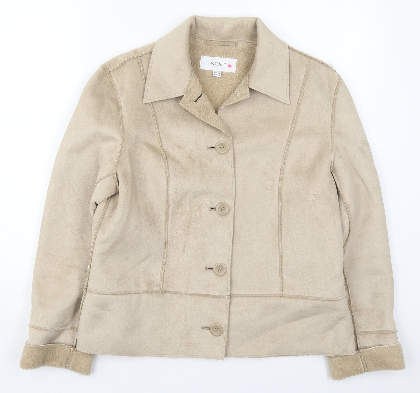 NEXT Womens Beige   Jacket  Size 12  Button