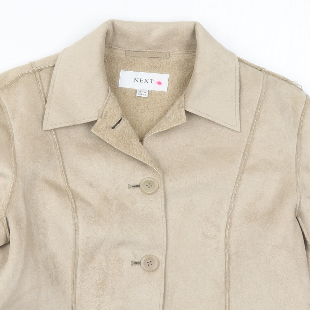 NEXT Womens Beige   Jacket  Size 12  Button
