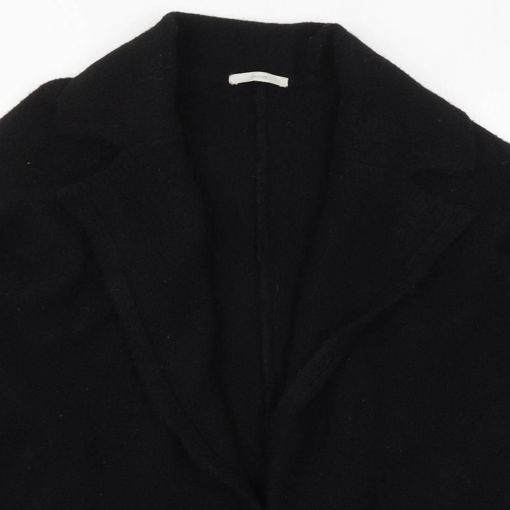 George Womens Black Collared  Acrylic Cardigan Jumper Size L