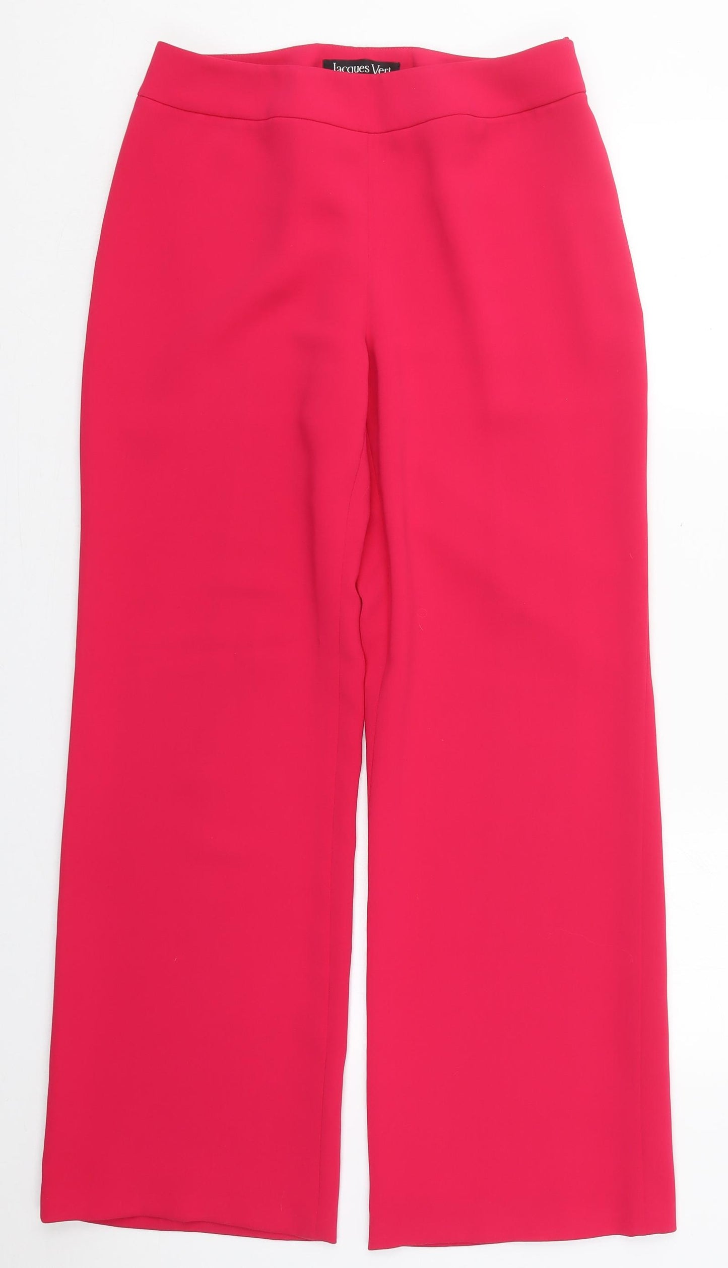 Jacques Vert Womens Pink  Polyester Trousers  Size 12 L30 in Regular Button