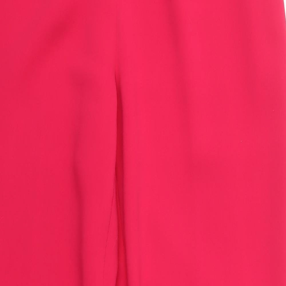 Jacques Vert Womens Pink  Polyester Trousers  Size 12 L30 in Regular Button