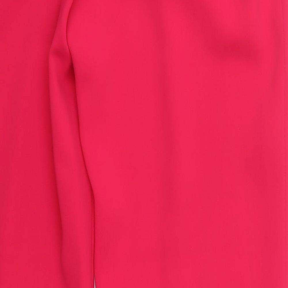 Jacques Vert Womens Pink  Polyester Trousers  Size 12 L30 in Regular Button