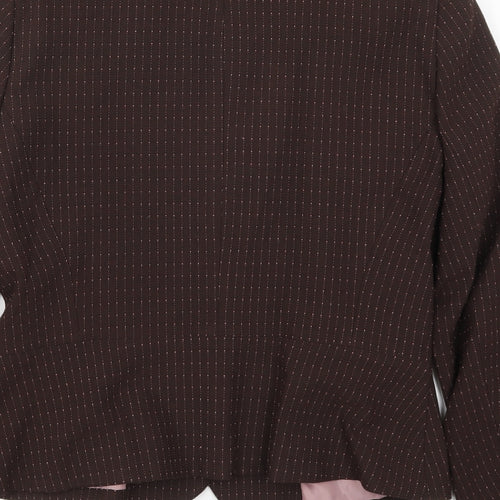 Dorothy Perkins Womens Brown Striped Polyester Jacket Suit Jacket Size 12