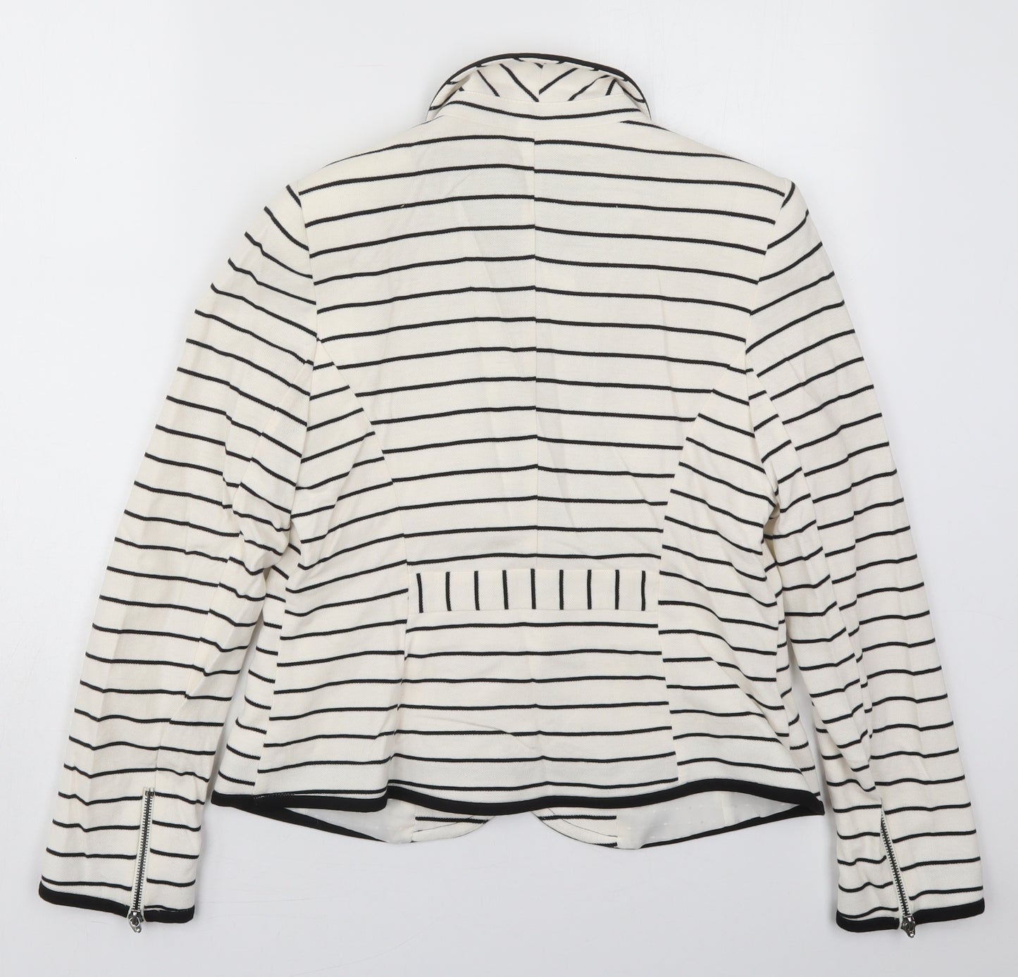 Atmosphere Womens White Striped Cotton Jacket Suit Jacket Size 14
